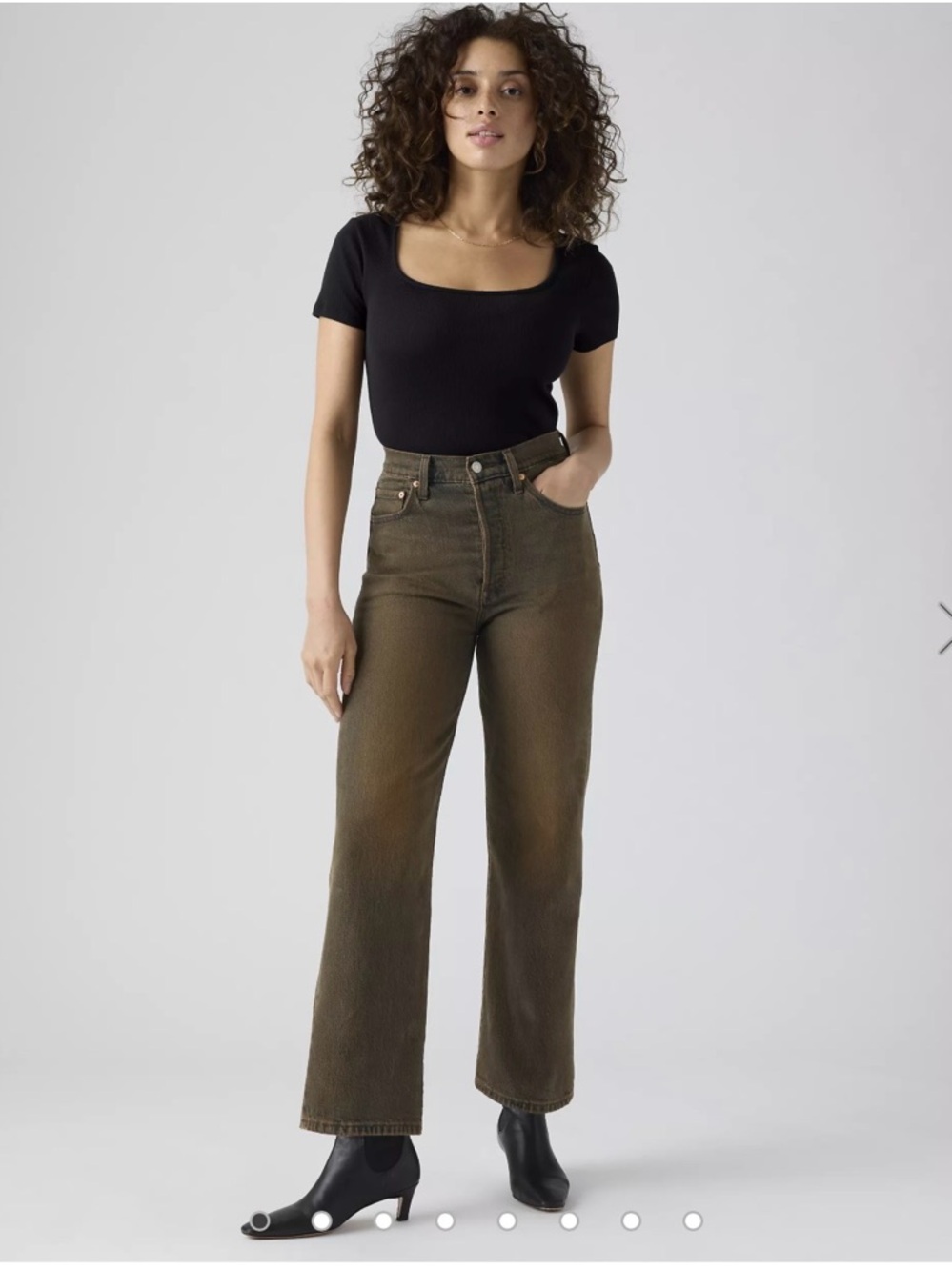 Levi's Ribcage Straight Ankle Jeans in brown ranchera.